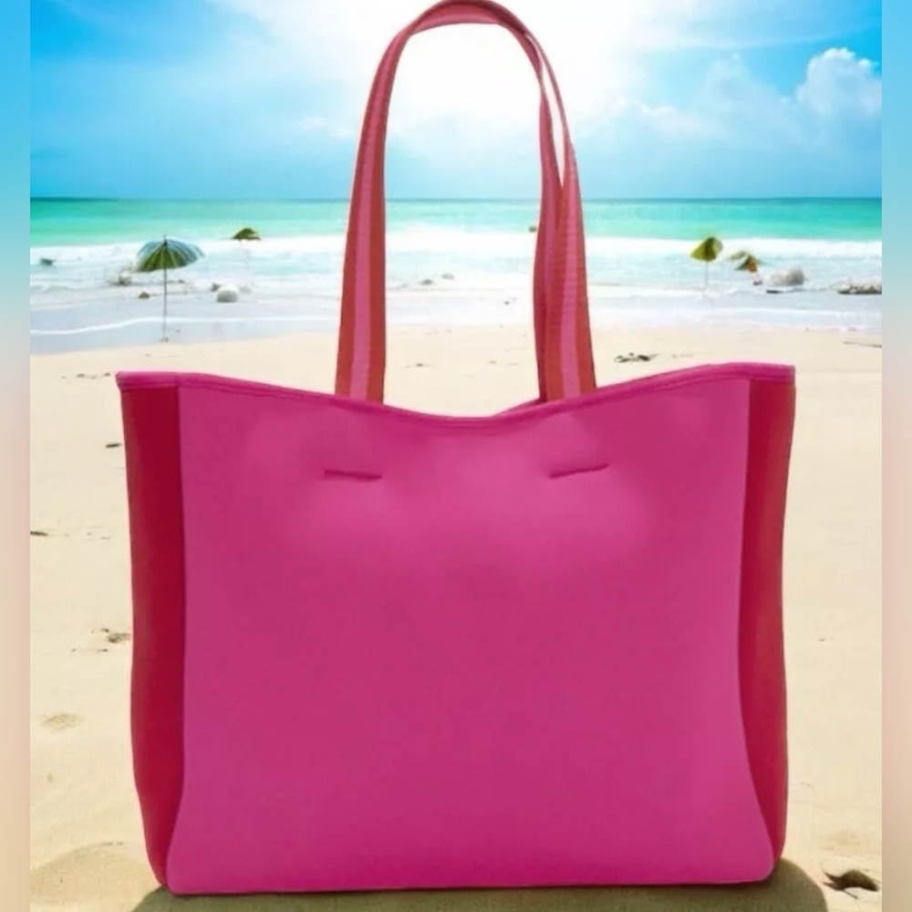 SummerSalt by Anthropologie - Neoprene Beach Tote in‎  Pink & Red NWT